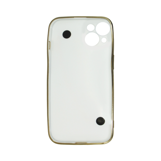 Vivid Silicone Case Pearl Chain Holder Apple iPhone 15 White/Gold