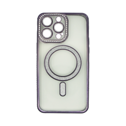 Vivid Magsafe Strass and Glitter Case Apple iPhone 15 Pro Max Purple Vivid Magsafe Strass and Glitter Case Apple iPhone 15 Pro Max Purple