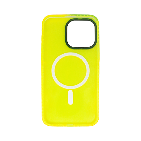 Vivid Magsafe Silicone Case Apple iPhone 15 Pro Max Yellow