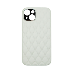 Vivid Diamond Shape PU Leather Case Apple iPhone 14 White Vivid Diamond Shape PU Leather Case Apple iPhone 14 White