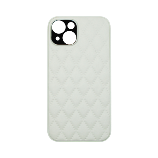 Vivid Diamond Shape PU Leather Case Apple iPhone 14 White