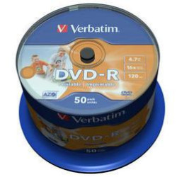 DVD-R VERBATIM 43533 AZO 4.7GB 16X WIDE PRINT. SURFACE NON-ID
