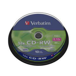 CD-RW VERBATIM 43480 SERL 700MB 12X SCRATCH RESISTANT SURFACE
