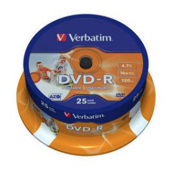 DVD-R VERBATIM 43538 AZO 4.7GB 16X WIDE PRINTABLE SURFACE