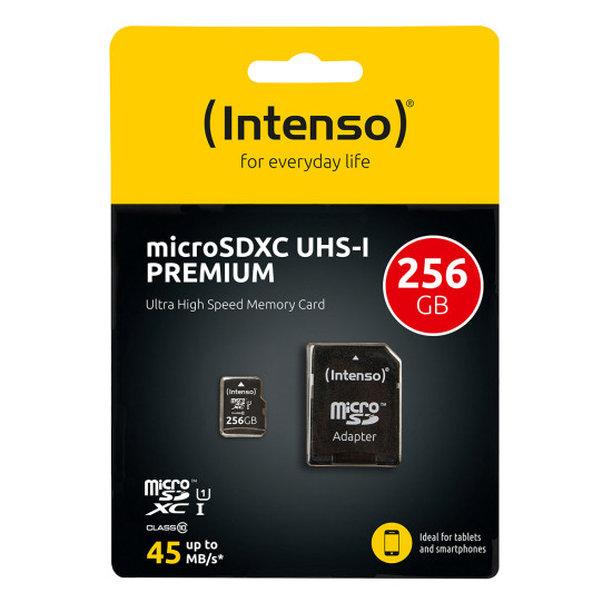 Intenso 256GB Micro SD - UHS-I - PREMIUM Intenso 256GB Micro SD - UHS-I - PREMIUM