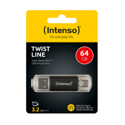 Intenso USB Drive 3.0 USB-A + USB-C Twist Line 64GB - 3539490