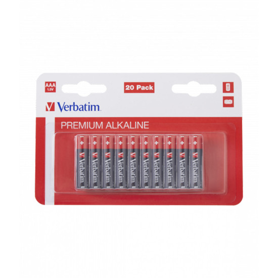 Verbatim AAA Battery Alkaline 20 Pack - 49876 Verbatim AAA Battery Alkaline 20 Pack - 49876