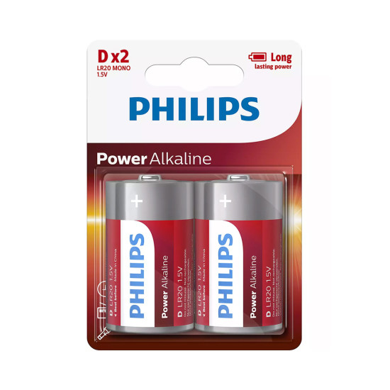 Philips LR20P2B.GRS Αλκαλικές μπαταρίες υψηλής απόδοσης 2 τμχ D Philips LR20P2B.GRS Αλκαλικές μπαταρίες υψηλής απόδοσης 2 τμχ D