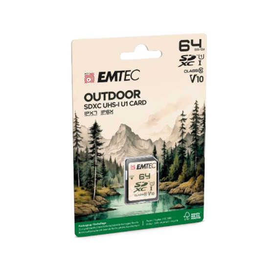 Emtec SD 64GB UHS-I U1 V10 Outdoor - ECMSD64GXCU1OR Emtec SD 64GB UHS-I U1 V10 Outdoor - ECMSD64GXCU1OR