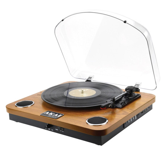 Akai ATT-11BTN Πικάπ με Ενσωματωμένα Ηχεία Καφέ Akai ATT-11BTN Πικάπ με Ενσωματωμένα Ηχεία Καφέ