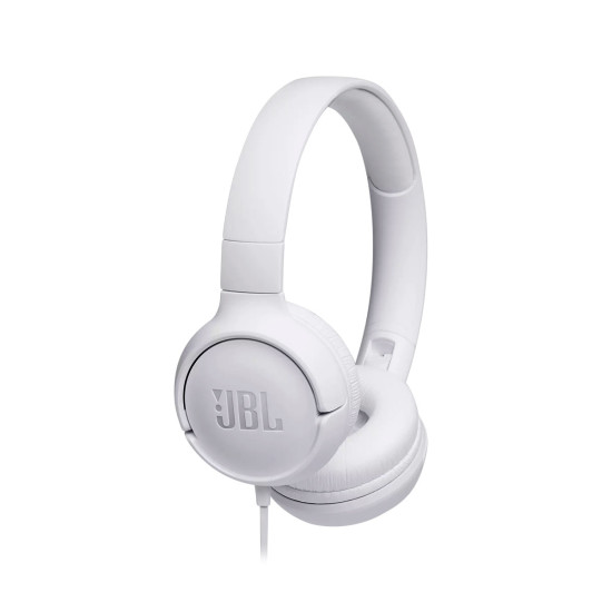JBL Tune 500, OnEar Universal Headphones 1-button Mic-Rem (White) JBLT500WHT JBL Tune 500, OnEar Universal Headphones 1-button Mic-Rem (White) JBLT500WHT